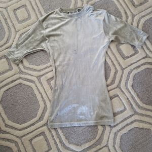 Liza Bruce sexy silverish-grey velvet top